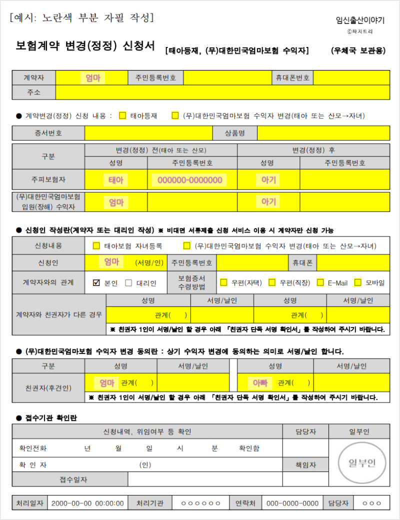 [출산 후 할 일] 우체국 대한민국 엄마 보험 태아 등재