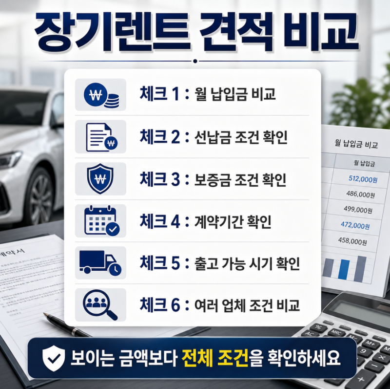 롯데 장기렌트카 가격 견적 받을 때 주의할 점