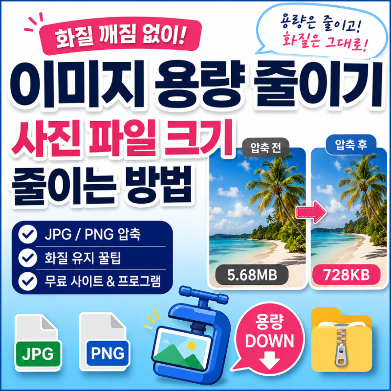 이미지 용량 줄이기 화질 깨짐 없이 사진 파일 크기 줄이는 방법
