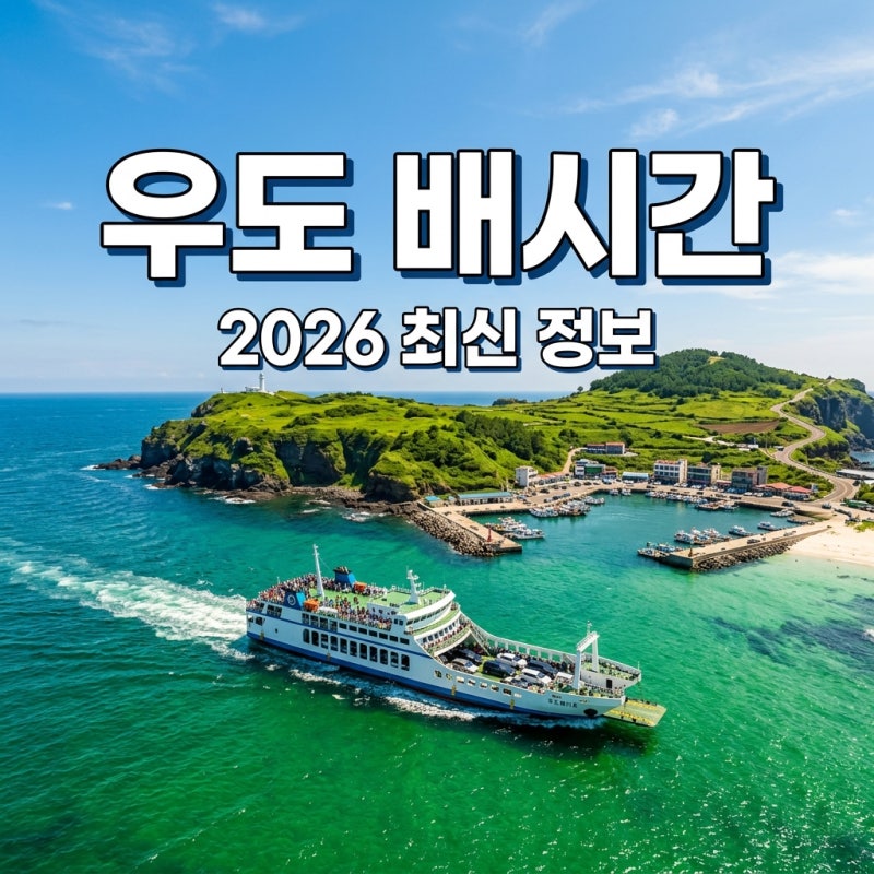 제주도 우도 배시간 성산항 종달항 2026 차량선적, 요금, 예약 꿀팁까지