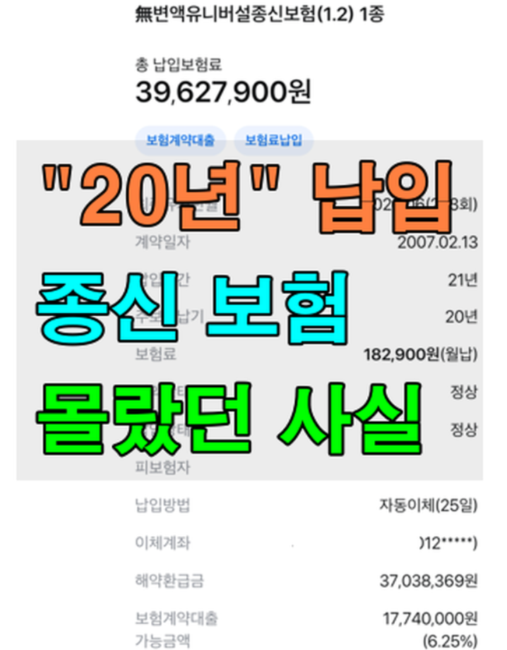 20년 납입한 삼성생명 변액유니버설종신보험, 직접 확인해보니 몰랐던 사실들