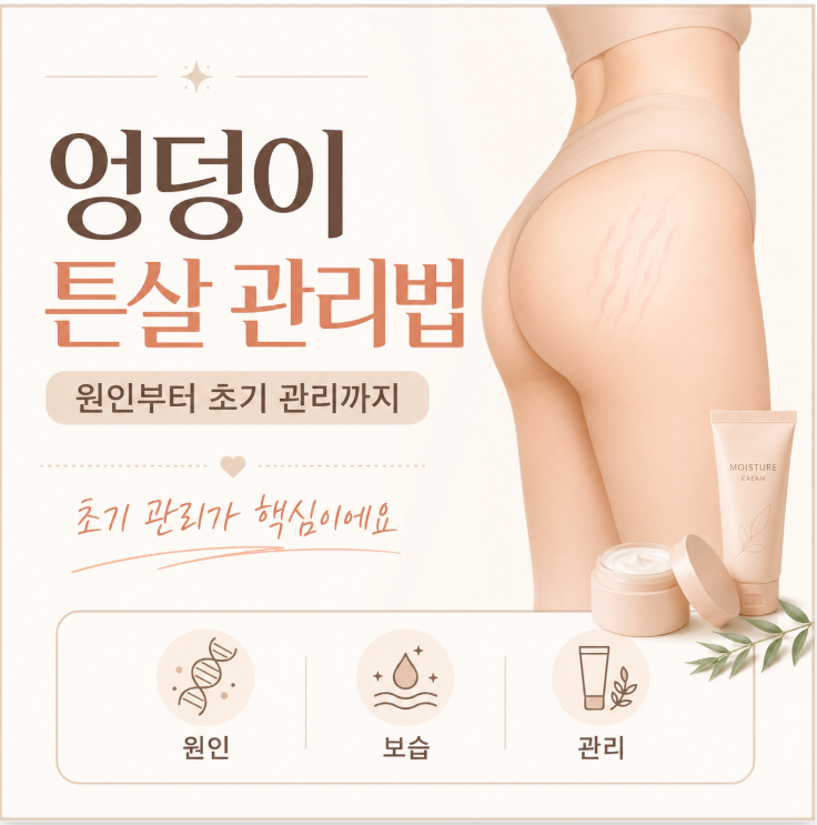 엉덩이 튼살 원인부터 관리법까지 (초기 관리가 핵심)