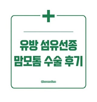 가슴 섬유선종 3cm 맘모톰 수술 1박2일 입원 후기 (통증, 기계소리, 비용, 삼성화재 2세대 실비 ....