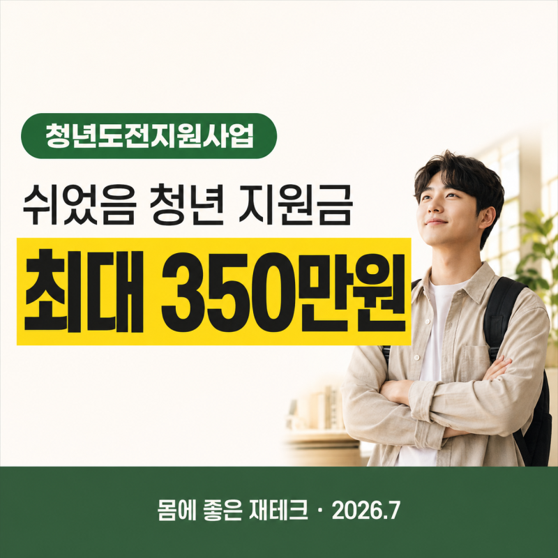 쉬었음 청년 지원금 정체, 최대 350만원 청년도전지원사업