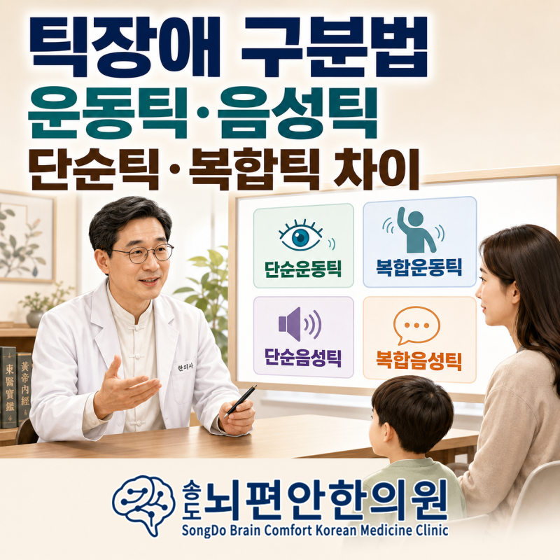 틱장애 구분법, 운동틱·음성틱과 단순틱·복합틱의 차이