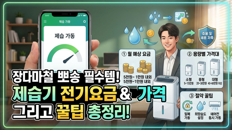 제습기 전기요금 계산 및 크기별 가격대, 전기세 절약 방법 총정리