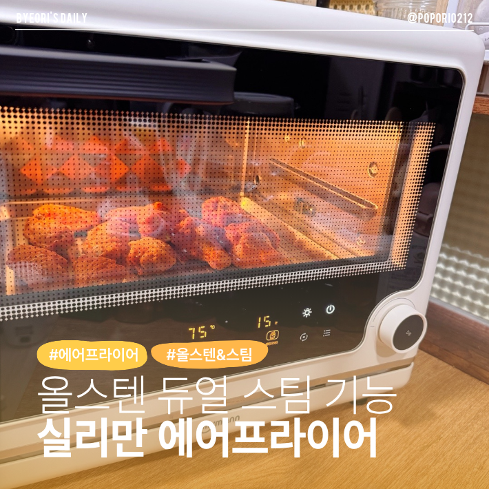 활용도 높고 위생적인 스팀 에어프라이어 실리만 듀오 스팀 에어프라이어 사용 후기 | 올스....
