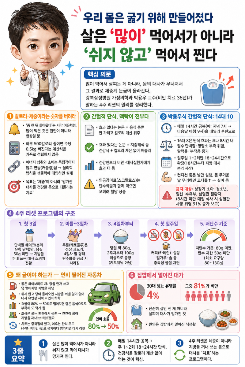 (건강정보) 간헐적 단식, 최상의 방법 (삼성병원 박용우 교수)
