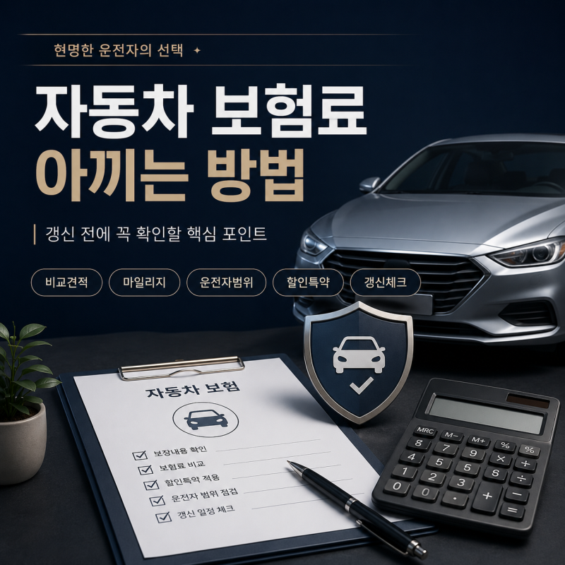 자동차 보험료 아끼는 방법, 갱신 전 꼭 확인해야 할 할인특약
