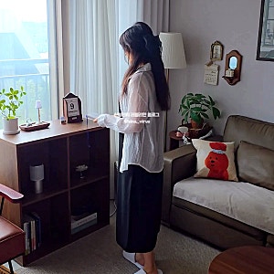 여성 시어서커 셔츠 여름 필수 코디룩 자외선 차단 시스루셔츠