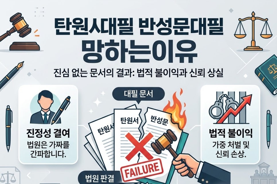 탄원서대필 반성문대필 망하는이유