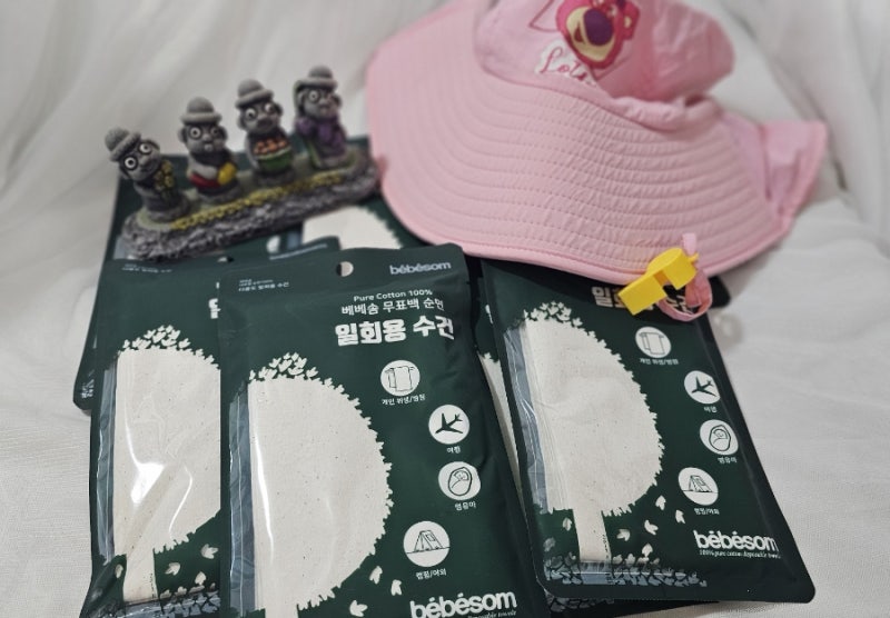 아이와 물놀이 여행 필수템 베베솜 무표백 일회용수건 사용 후기