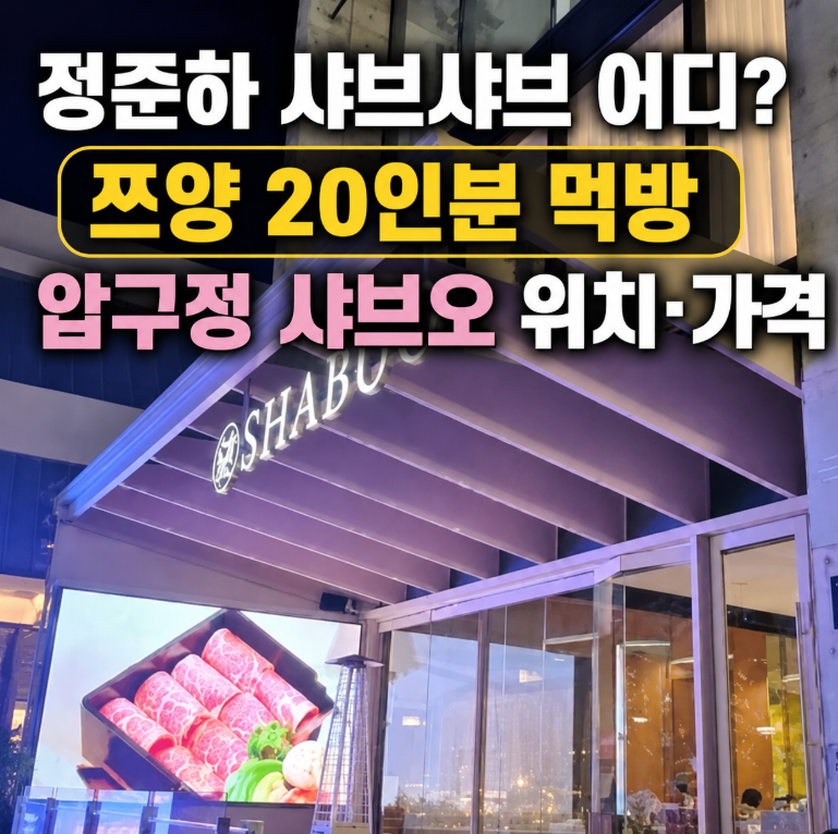 정준하 샤브샤브 어디? 쯔양 20인분 먹방 압구정 샤브오 위치·가격