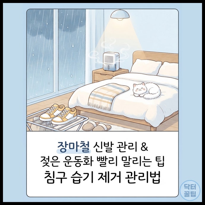 장마철 신발 관리 젖은 운동화 빨리 말리는 팁과 이불 습기 제거 침구 관리 방법