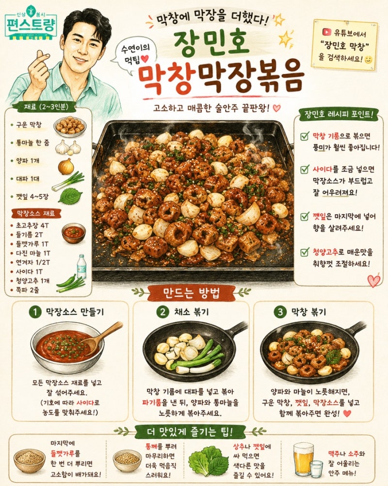 편스토랑 장민호 막창막장볶음 레시피