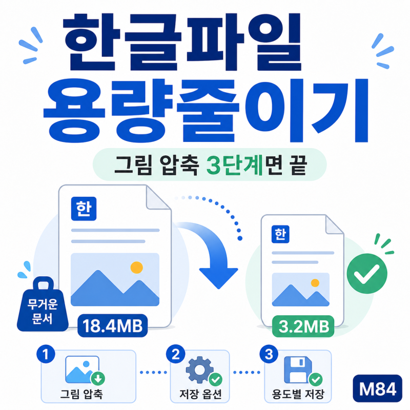 한글파일 용량줄이기 완벽 정리 — 그림 압축·저장 옵션·형식까지