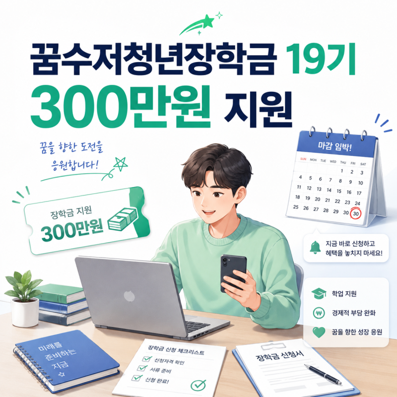 꿈수저청년장학금 19기 신청｜300만원 지원 대상·신청 사이트·방법 정리