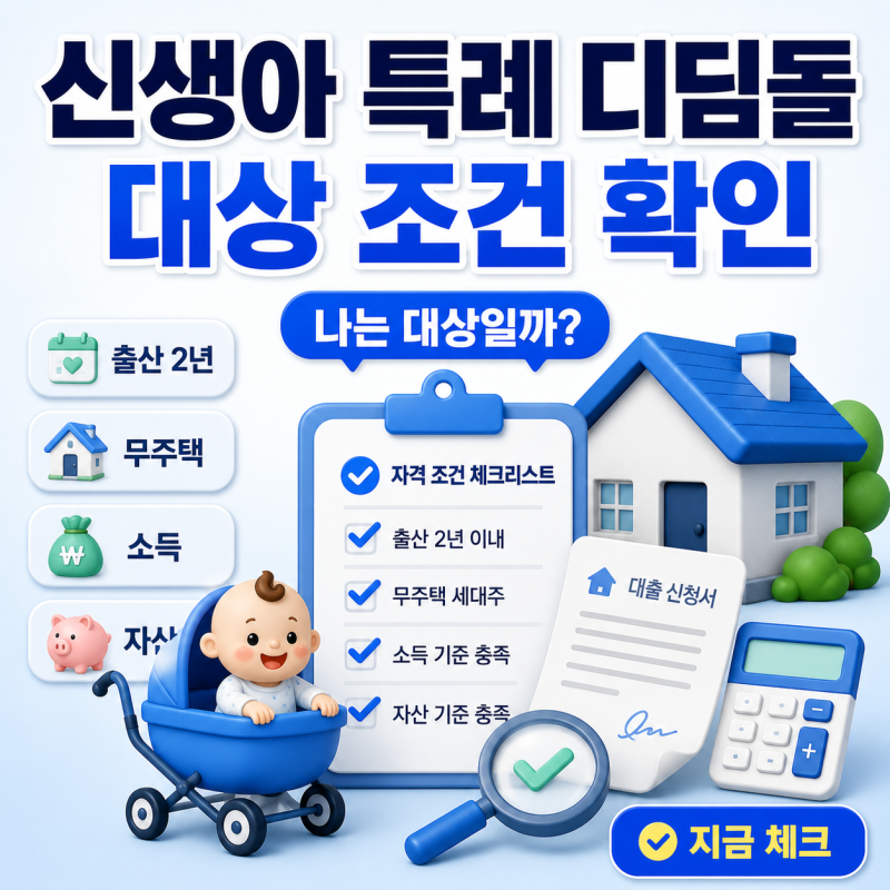 신생아 특례 디딤돌대출 조건, 나는 대상이 될까? 지금 당장 확인하기