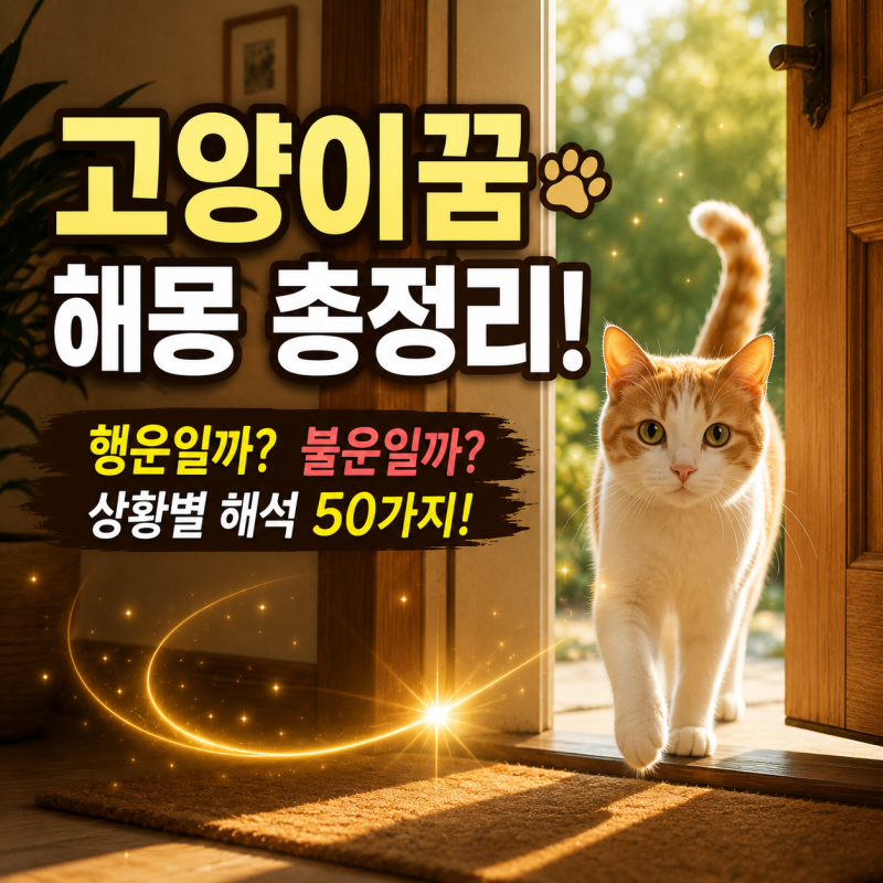 고양이 꿈 해몽 총정리｜검은 고양이·흰 고양이·새끼 고양이·고양이에게 물리는 꿈까지 (20....