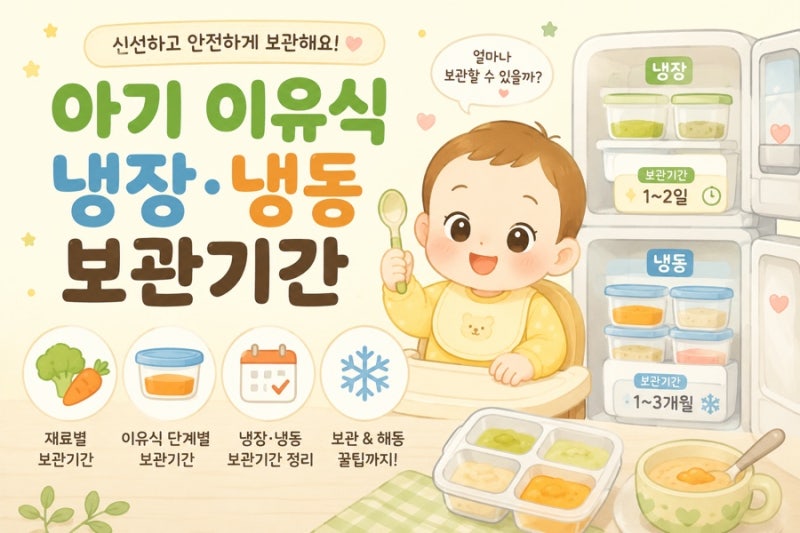 아기 이유식 냉장 냉동 보관 기간과 해동방법까지 총정리