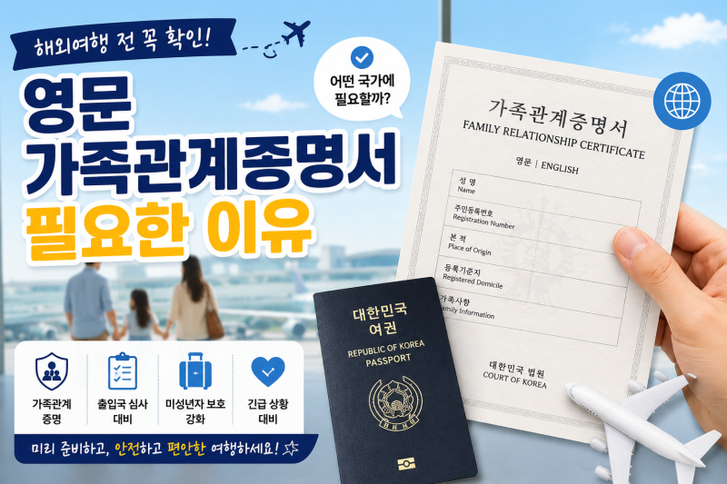 해외여행 전 꼭 확인! 영문 가족관계증명서 필요한 이유