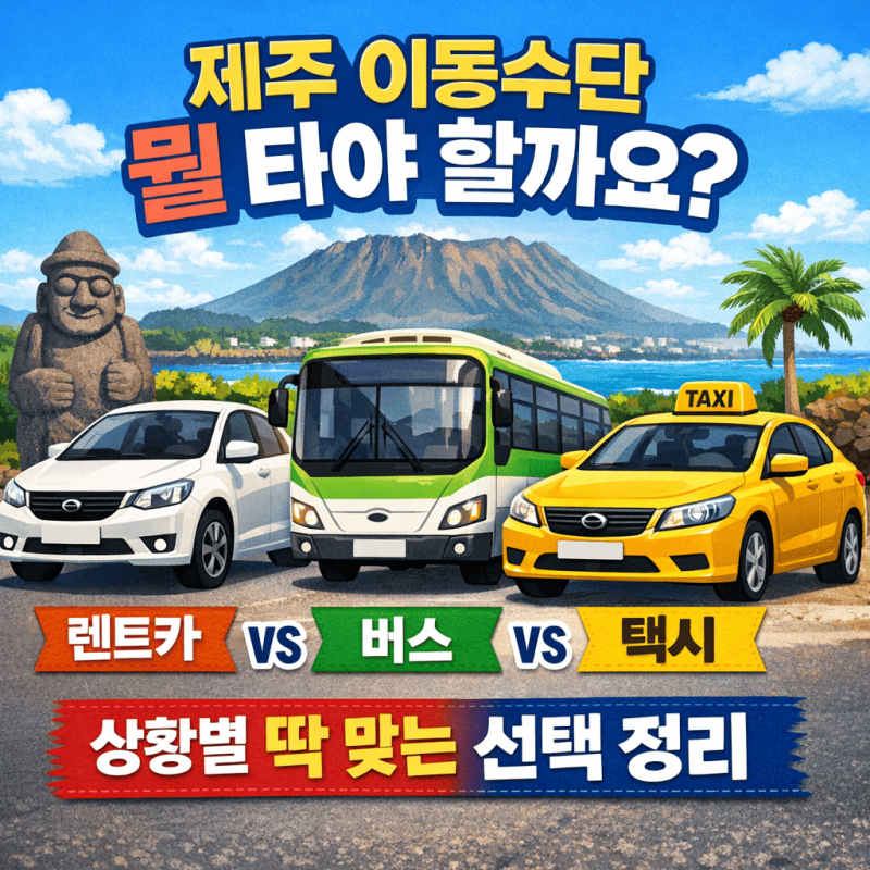 제주도 이동수단 총정리 | 렌트카·버스·택시·대중교통 비교