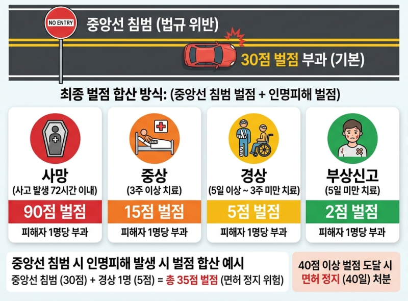 중앙선 침범 과태료, 벌점 정리 | 신고포상금 받을 수 있나?