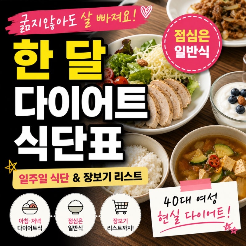 다이어트 식단표 추천｜점심은 일반식으로 먹는 현실 다이어트