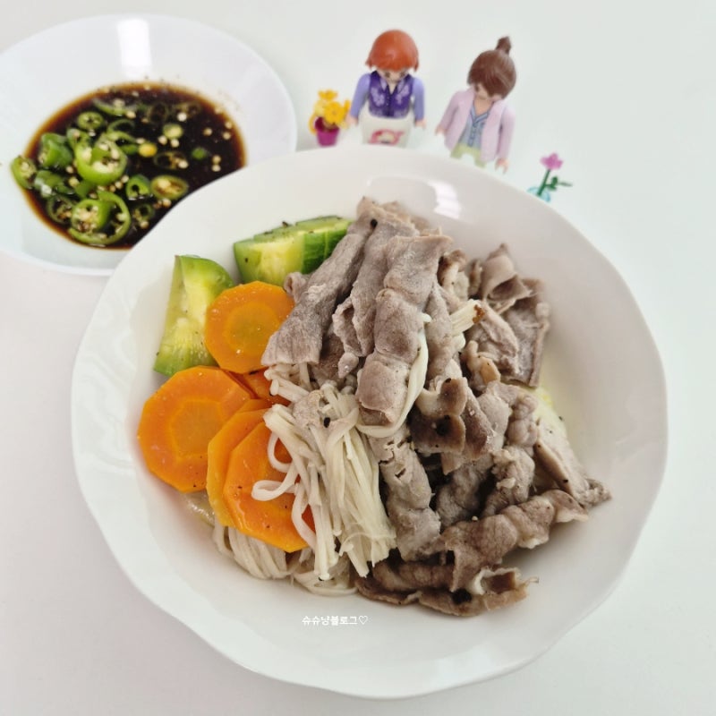 키토 다이어트 요리 대패 목살 야채찜