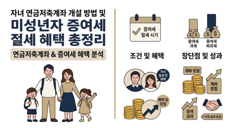 자녀 연금저축계좌 개설 방법 및 미성년자 증여세 절세 혜택 총정리