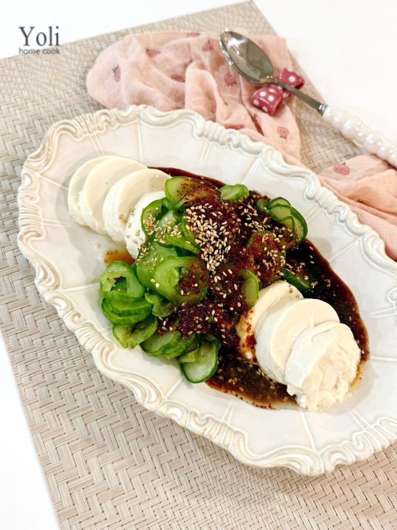 순두부 오이샐러드 레시피 순두부 오이요리 다이어트음식 양념장 만들기