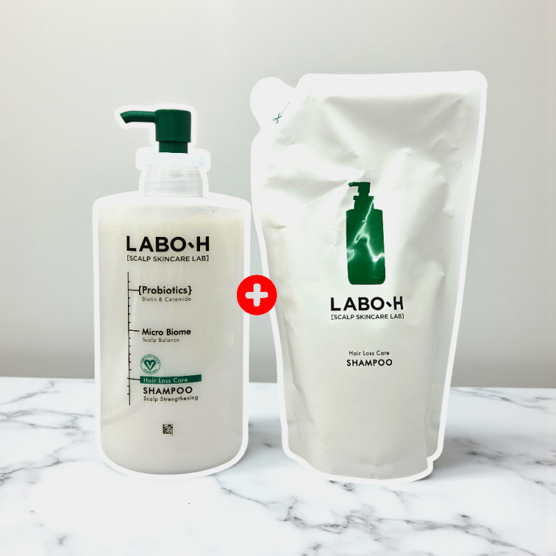 라보에이치 두피강화샴푸로 탈모증상 완화, 750ml+600ml 리필 세트 사용후기