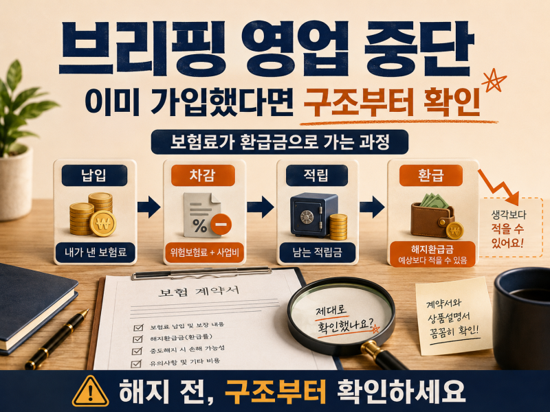 동양생명 종신보험 브리핑영업 중단, 이미 가입했다면 해지 손해 확인할 것