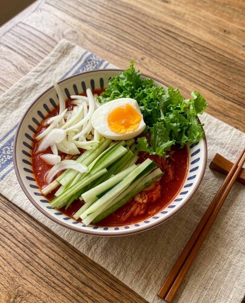 망향 비빔국수 레시피 김치비빔국수 양념장(삶은 계란 이쁘게 자르는 법)