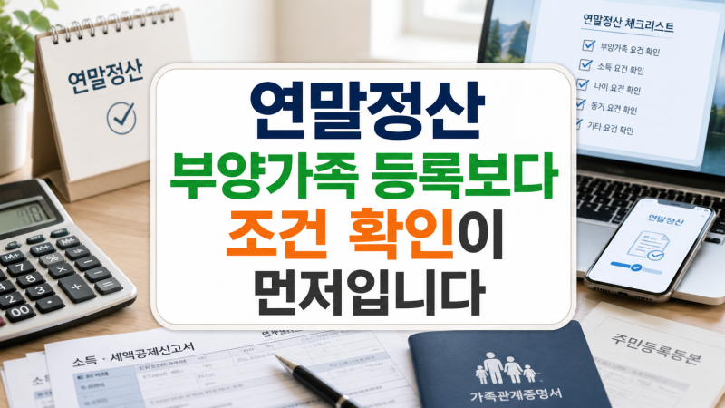 연말정산 부양가족 등록방법, 부모님·자녀 공제 전에 확인할 것