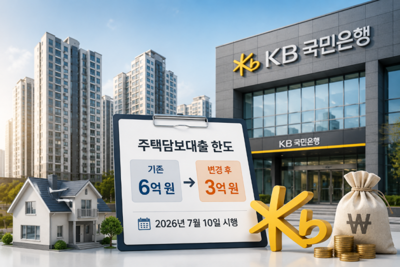 KB국민은행 주택담보대출 한도 3억 축소! 내 집 마련 어떻게 달라질까? 실수요자 영향 총정리