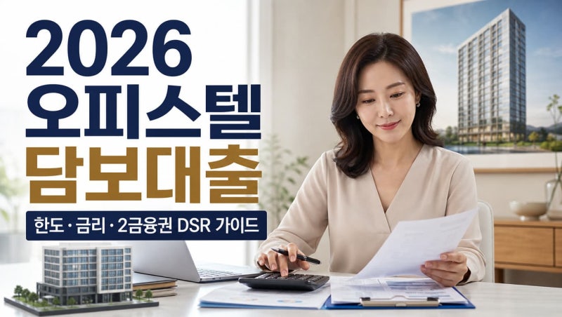 2026 오피스텔 담보대출 한도 금리 조건 총정리 (주거용 DSR 및 2금융권 비교)
