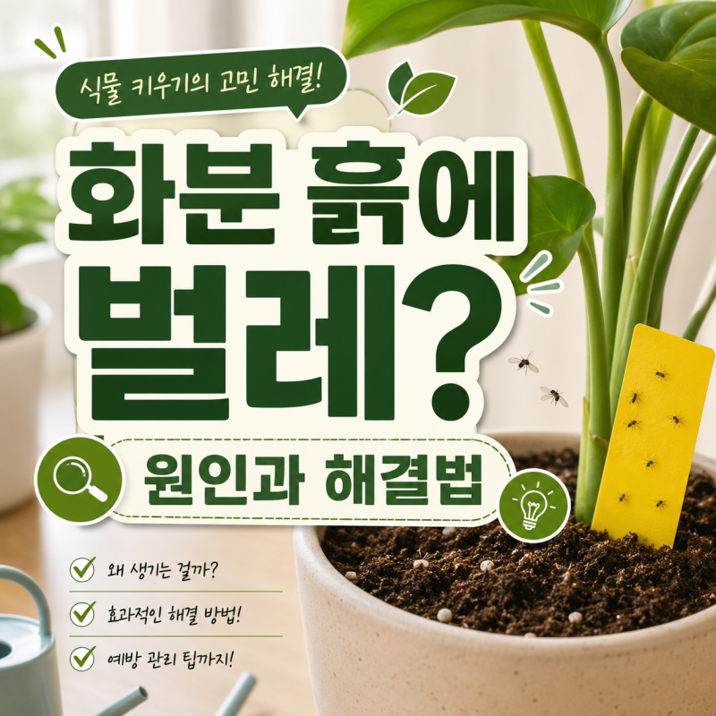 [식물키우기]화분 흙에 작은 벌레가 생겼다면? 뿌리파리 없애는 현실적인 방법