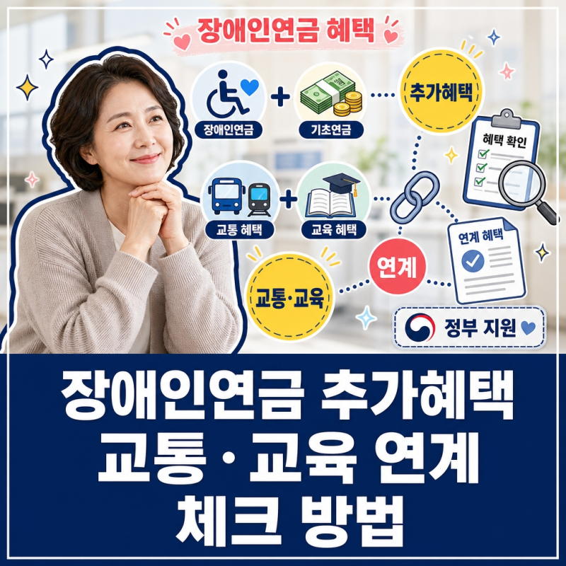 장애인연금 추가혜택 교통·교육 연계 체크 방법 2026