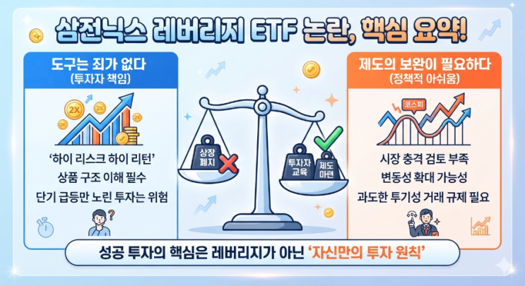 <b>삼전닉스 레버리지 ETF</b> 논란, 상장 폐지만이 정답일까? (투자자... 