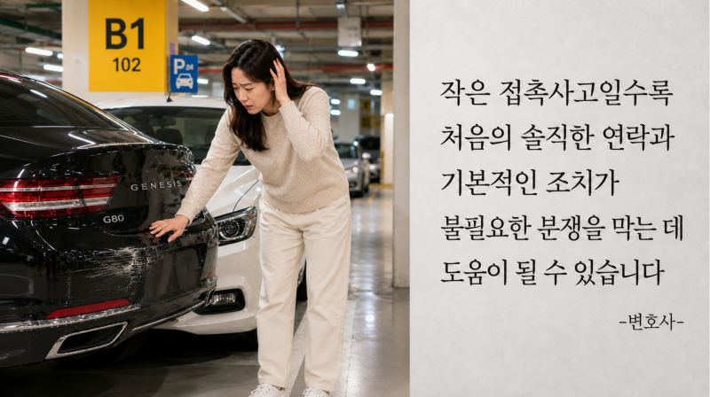 주차장 접촉사고, 현장에서 먼저 확인할 일은?