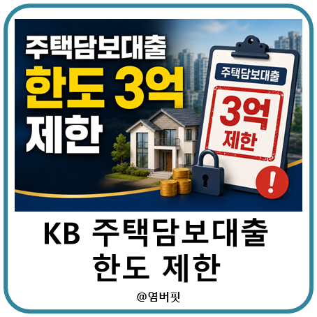 [부동산 대출] 내일부터 KB국민은행 주택담보대출 한도 3억 제한!