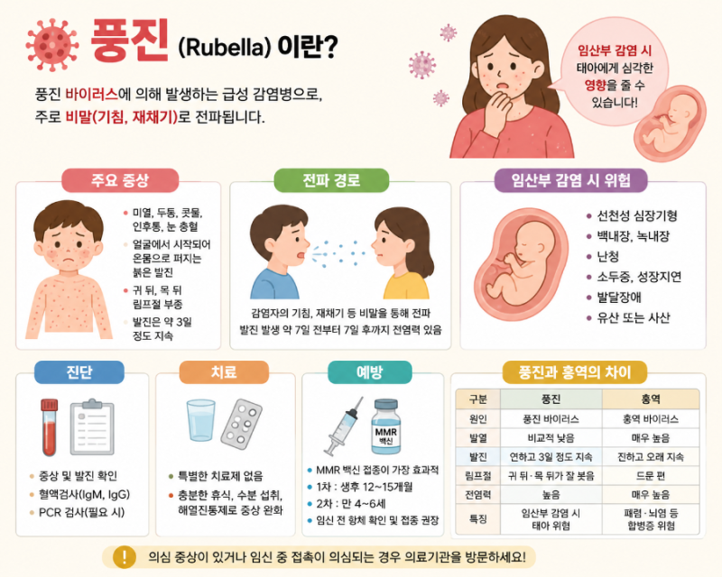 "붉은 발진과 림프절 부종" 임산부라면 반드시 알아야 할 '풍진'의 원인, 증상, 전염력, 합병....