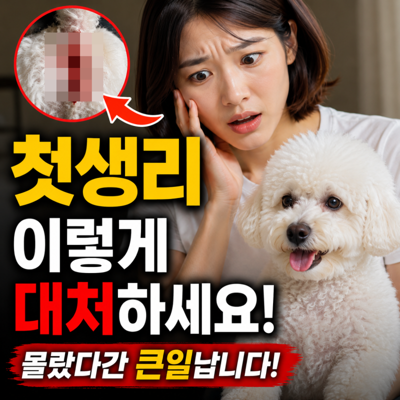 강아지 첫생리, 생리통 생리기간 생리주기 및 생리대 총정리