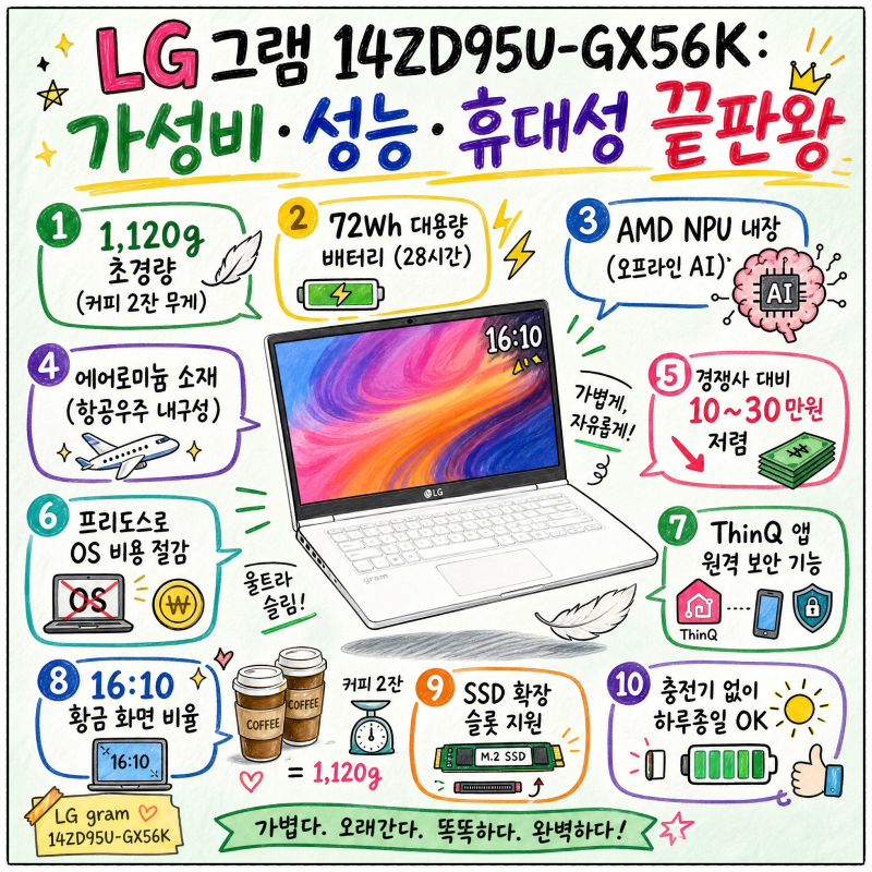 LG그램 14ZD95U-GX56K 수치로 증명합니다 대학생 노트북 추천 이유 6가지