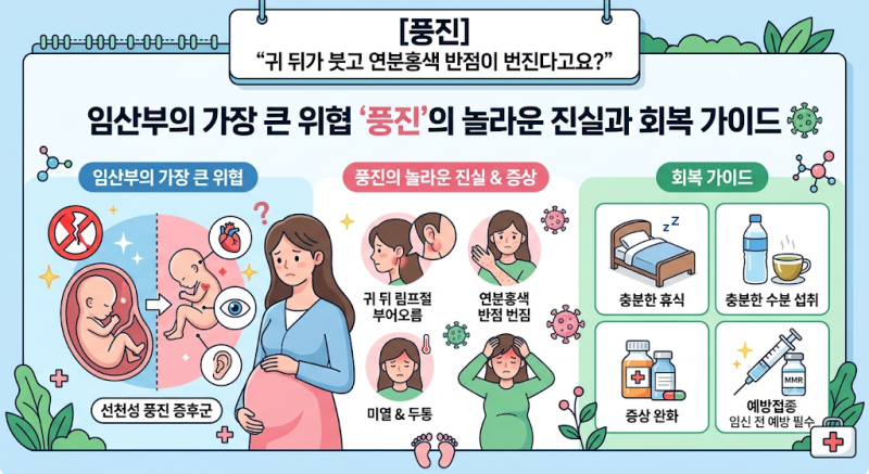 [풍진] "귀 뒤가 붓고 연분홍색 반점이 번진다고요?" 임산부의 가장 큰 위협 '풍진'의 놀라운 ....