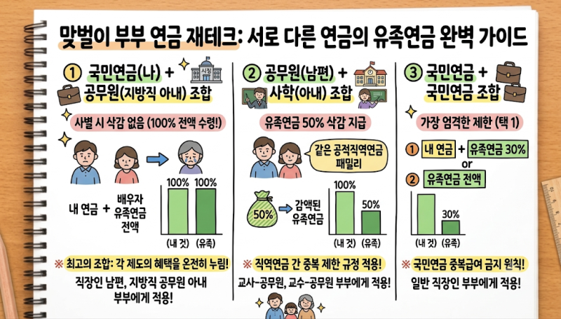 부부 연금 국민연금 공무원연금 사학연금 사별하면 어떻게 될까(유족연금 총정리)