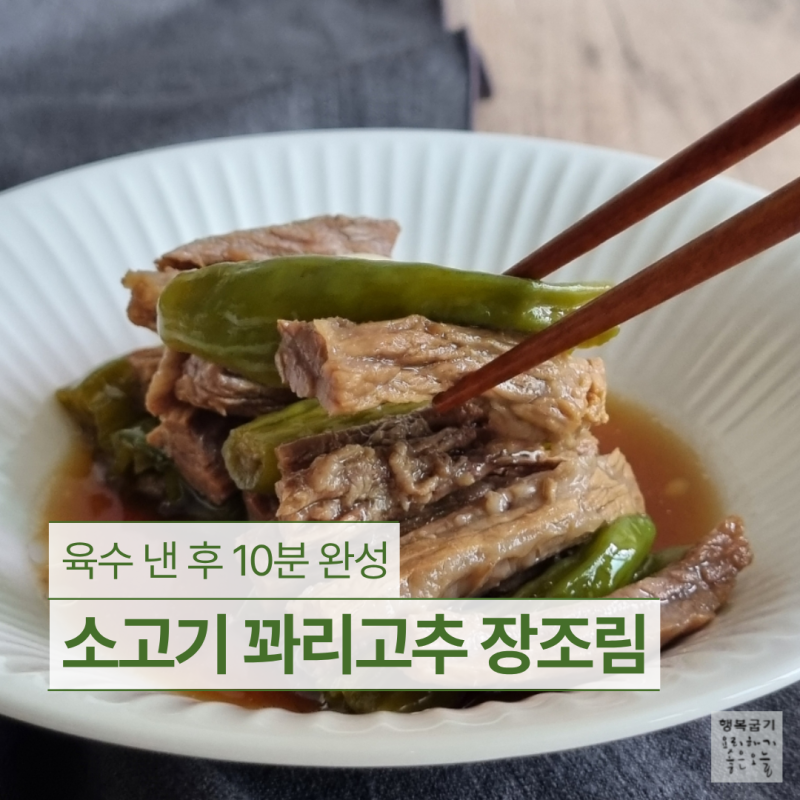 꽈리고추 소고기양지장조림, 육수내고 10분 한우장조림 만들기