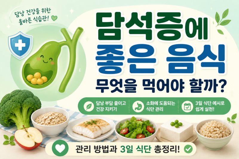 담석증에 좋은 음식 무엇을 먹어야 할까? 관리 방법과 3일 식단 총정리