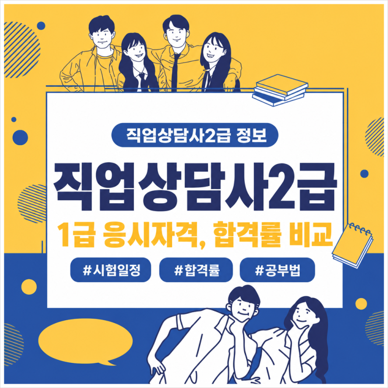 직업상담사2급 1급 응시자격, 합격률 비교